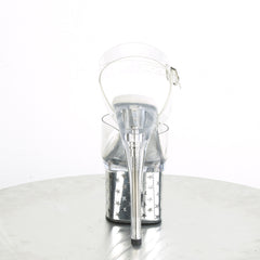 7 Inch Heel DISCOLITE-708STAR Clear-Silver Chrome