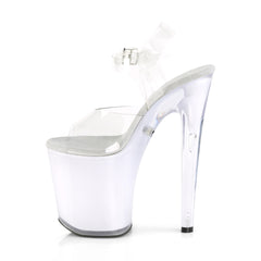 8 Inch Heel DISCOLITE-808 Clear White Glow