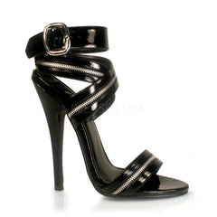 Devious,DEVIOUS DOMINA-119 Black Pat Sandals - Shoecup.com