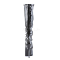 DEVIOUS DOMINA-2000 Black Stretch Pu Fetish Knee High Boots