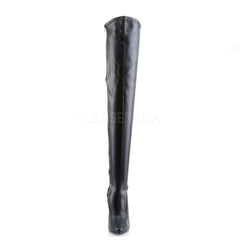 DEVIOUS DOMINA-3000 Black Stretch Pu Fetish Thigh High Boots