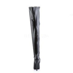DEVIOUS DOMINA-3000 Black Stretch Pu Fetish Thigh High Boots