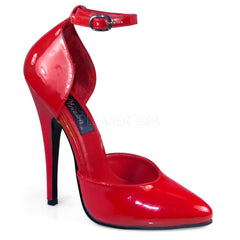 Devious,DEVIOUS DOMINA-402 Red Pat D'Orsay Pumps - Shoecup.com