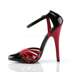 DEVIOUS DOMINA-412 Black Red Pat D'Orsay Pumps