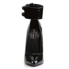 DEVIOUS DOMINA-434 Black Pat Ankle Strap Pumps