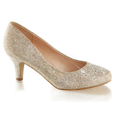 Fabulicious DORIS-06 Nude Glitter Mesh Fabric Pumps - Shoecup.com