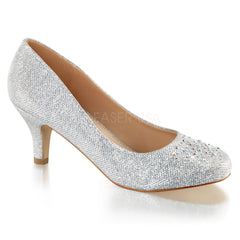 Fabulicious DORIS-06 Silver Glitter Mesh Fabric Pumps - Shoecup.com