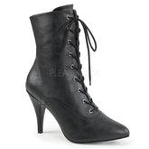 Pleaser Pink Label DREAM-1020 Black Faux Leather Ankle Boots - Shoecup.com
