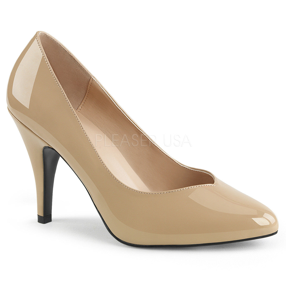 Pleaser Pink Label DREAM-420 Cream Pat Pumps - Shoecup.com