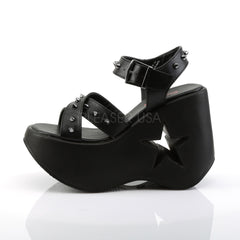 Demonia DYNAMITE-02 BLACK PLATFORM WEDGE WITH SPIKE