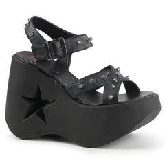 Demonia DYNAMITE-02 BLACK PLATFORM WEDGE WITH SPIKE