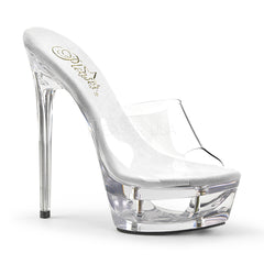 Pleaser ECLIPSE-601 Clear Platform Slides - Shoecup.com - 1