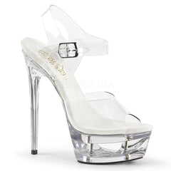 Pleaser ECLIPSE-608 Clear Ankle Strap Sandals - Shoecup.com - 1