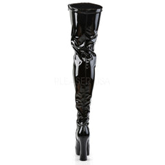 PLEASER ELECTRA-3000Z Black Stretch Pat Thigh High Boots