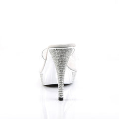 4 Inch Heel ELEGANT-401 Clear-Silver Chrome