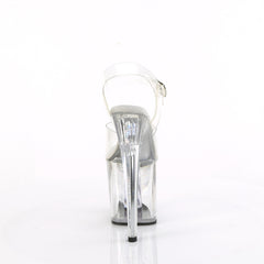 8 Inch Heel ENCHANT-708AQUA-02 Clear Silver