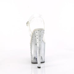 8 Inch Heel ENCHANT-708T-LT Clear Silver