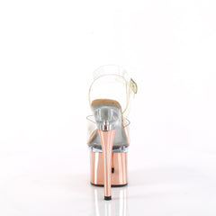7 Inch Heel ESTEEM-708 Clear Rose Gold Chrome