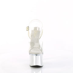 7 Inch Heel ESTEEM-708 Clear Silver Chrome