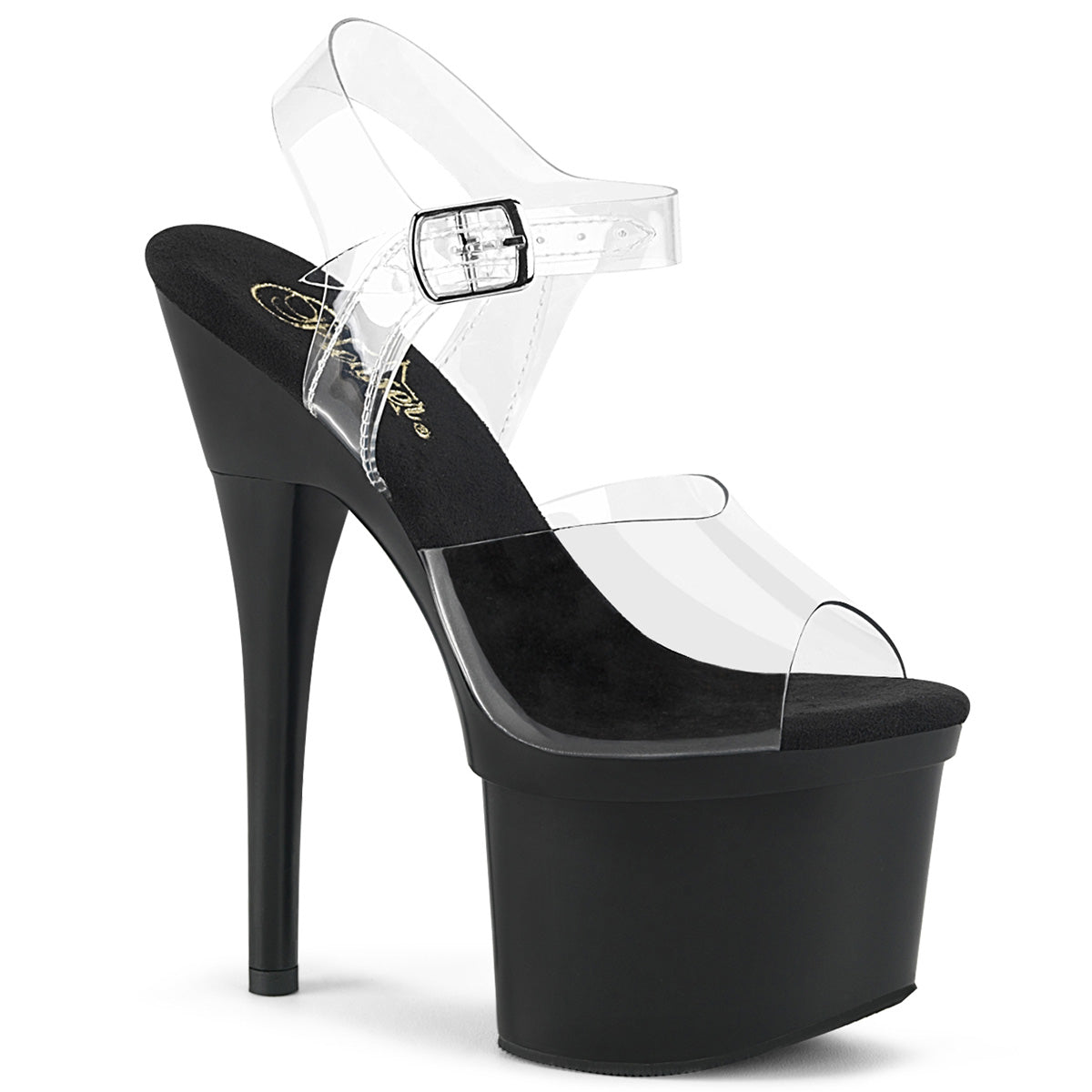 7" Heel ESTEEM-708 Clear Matte Black