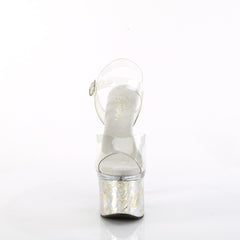 7 Inch Heel ESTEEM-708CK Silver Holo Crackle