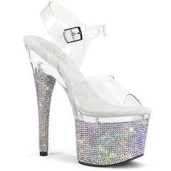 7" Heel ESTEEM-708DM Clear Rhinestones