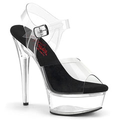 6 Inch Heel EXCITE-608 Clear Black Clear