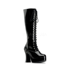 FUNTASMA EXOTICA-2020 Black Pat Lace Up Boots - Shoecup.com