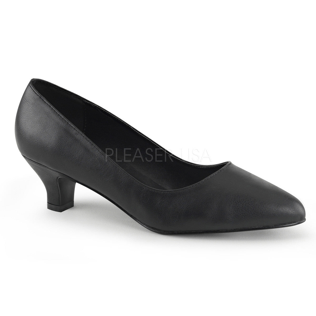 Pleaser Pink Label FAB-420 Black Faux Leather Classic Pumps - Shoecup.com