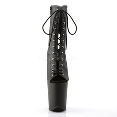 Pleaser FLAMINGO-1016 Black Faux Leather Ankle Boots - Shoecup.com - 2