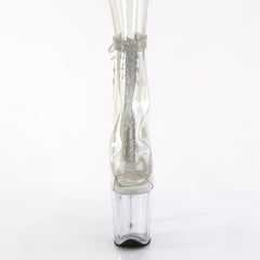 8 Inch Heel FLAMINGO-1018C-2RS Clear Rhinestone