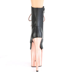 8 Inch Heel FLAMINGO-1020 Black Pu Rose Gold