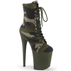 8" Heel FLAMINGO-1020CAMO Green Camo Fabric