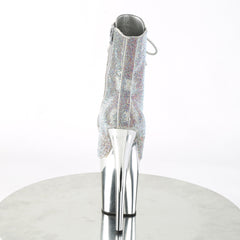 8 Inch Heel FLAMINGO-1020CHRS Silver Multi Rhinestone