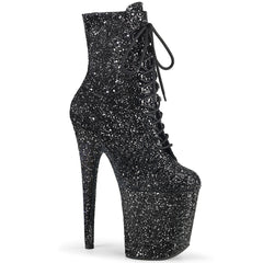 8" Heel FLAMINGO-1020GWR Black Glitter