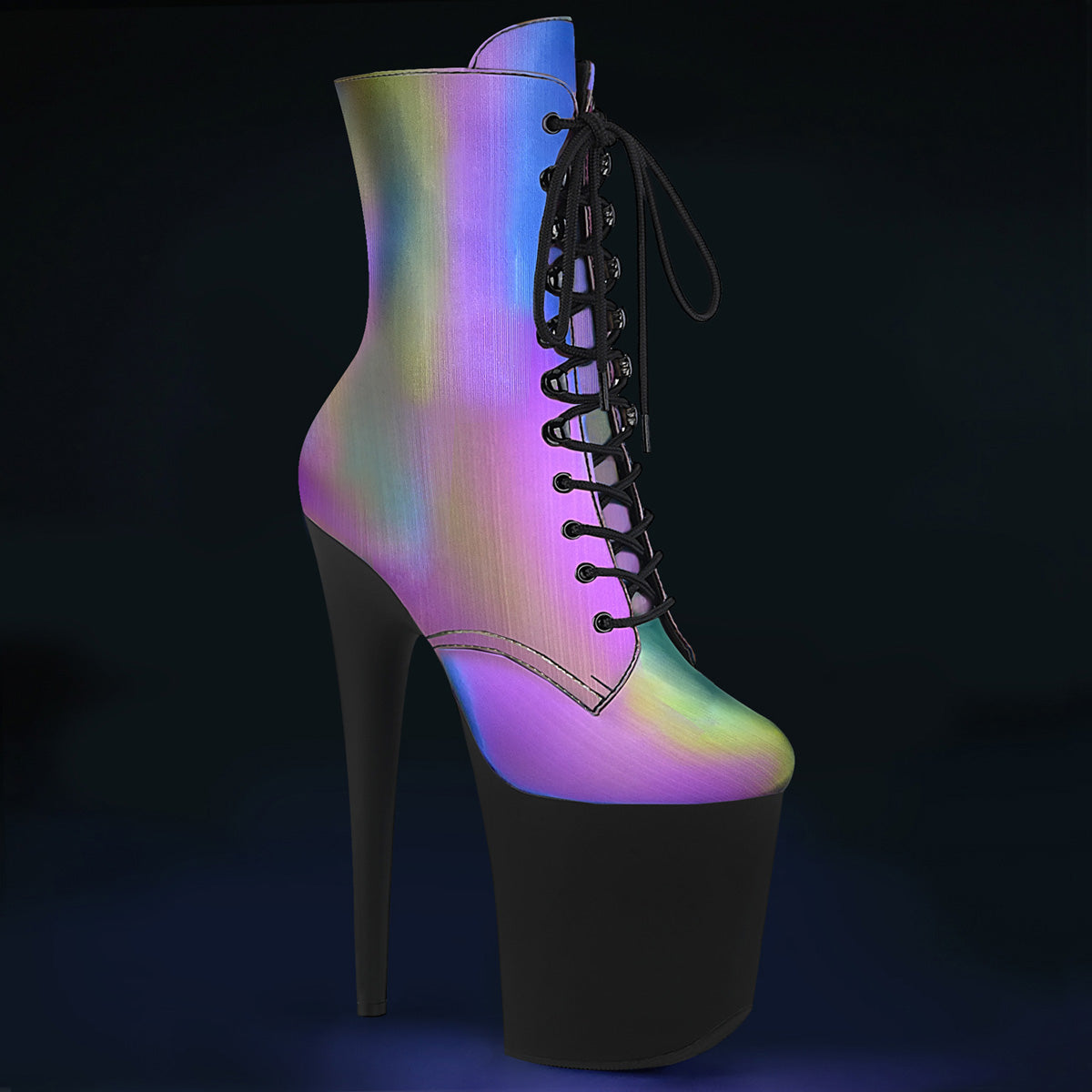 8" Heel FLAMINGO-1020REFL Rainbow Reflective