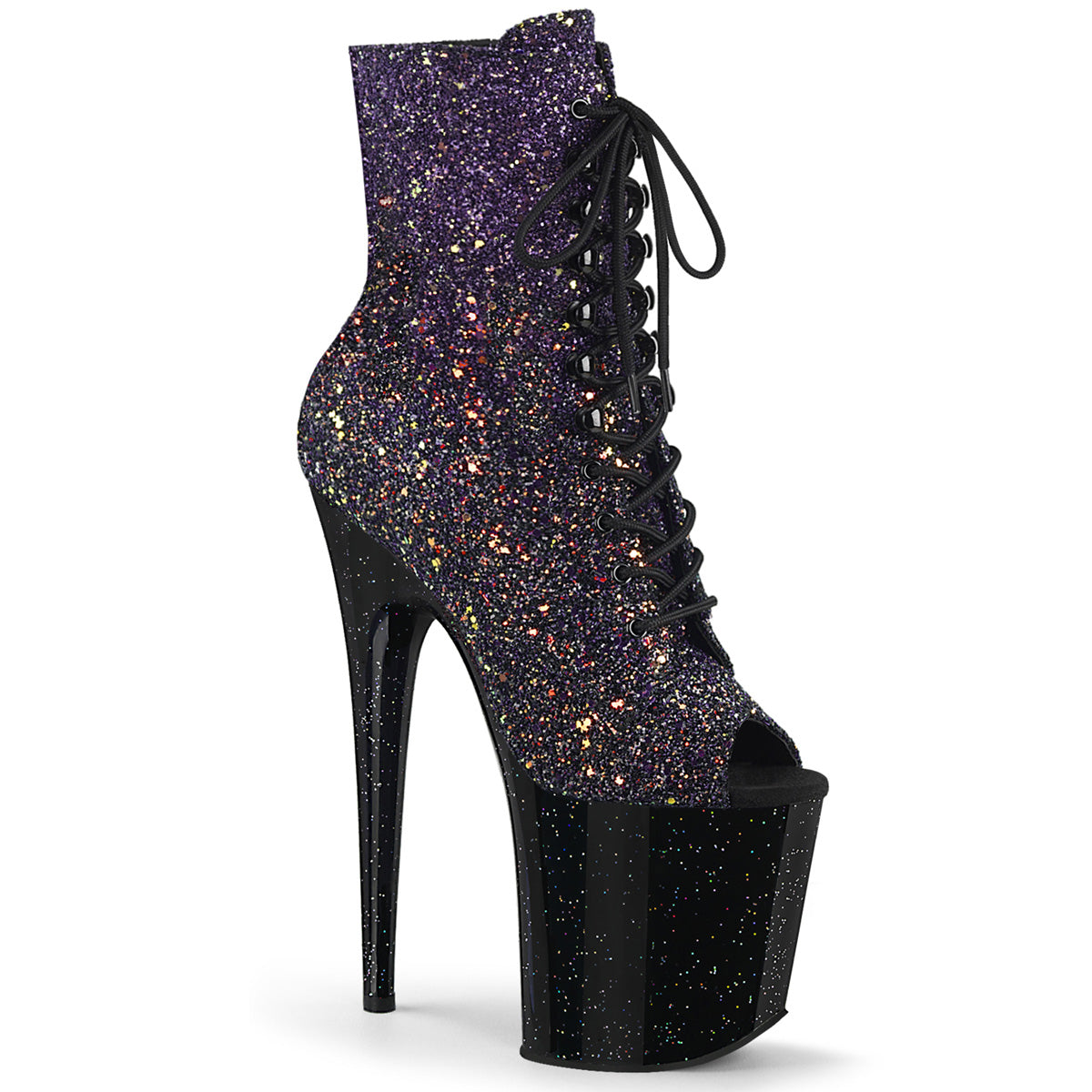 8" Heel FLAMINGO-1021OMBG Purple Glitter