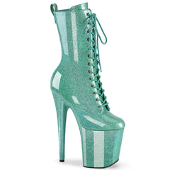 8 Inch Heel FLAMINGO-1040GP Aqua Glitter