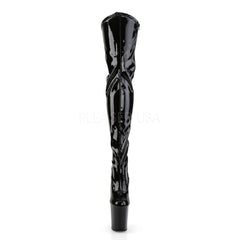 8 Inch Heel FLAMINGO-3000 Black Stretch Patent
