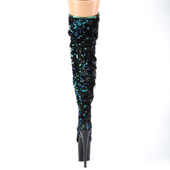 8 Inch Heel FLAMINGO-3004 Green Sequins