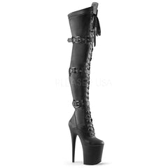 Pleaser FLAMINGO-3028 Black Knee High Boots