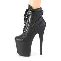 8 Inch Heel FLAMINGO-800-05 Black Faux Leather