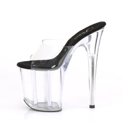 8 Inch Heel FLAMINGO-801 Clear Black Clear