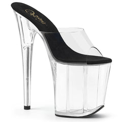 8" Heel FLAMINGO-801 Clear Black Clear