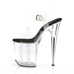 Pleaser FLAMINGO-808 Clear-Black Ankle Strap Sandals - Shoecup.com - 3