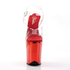 8 Inch Heel FLAMINGO-808 Red Chrome