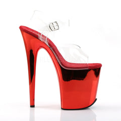 8 Inch Heel FLAMINGO-808 Red Chrome