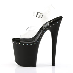 Pleaser FLAMINGO-808ABLS Black Matte Ankle Strap Sandals - Shoecup.com - 3