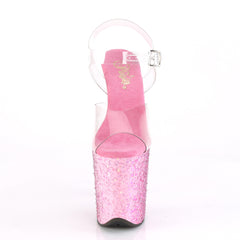8 Inch Heel FLAMINGO-808CF Clear Pink Confetti