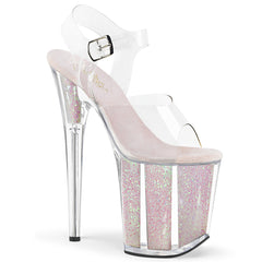 8" Heel FLAMINGO-808G Clear Opal Glitter